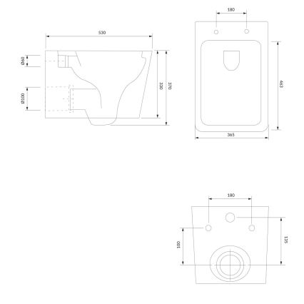 OMNIRES BOSTONMWBP - Wandcloset met SoftClose-toiletbril BOSTON keramiek/glanzend wit