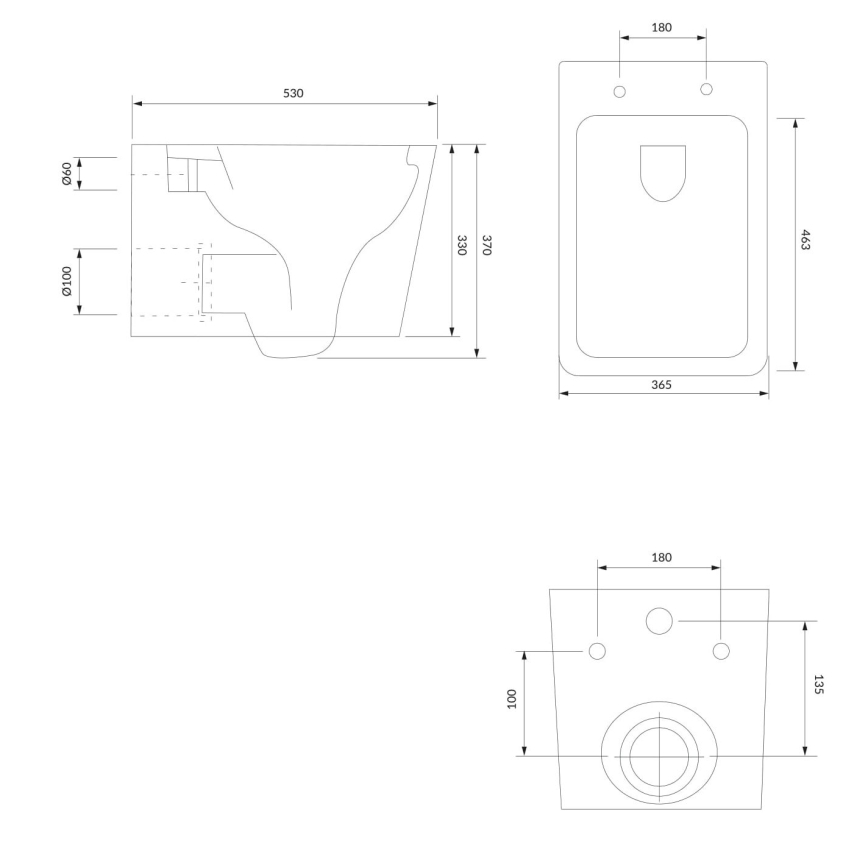 OMNIRES BOSTONMWBP - Wandcloset met SoftClose-toiletbril BOSTON keramiek/glanzend wit