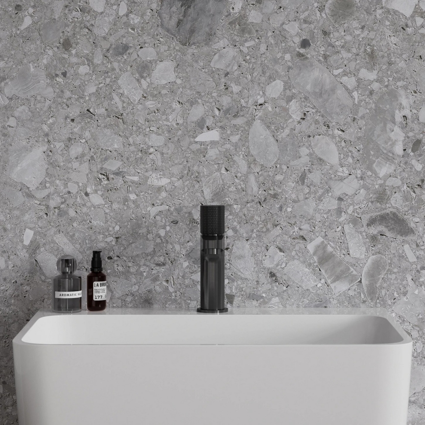 OMNIRES CT8010AT - Wastafelmengkraan CONTOUR 16,6 cm geborsteld antraciet