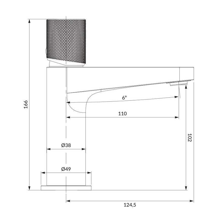 OMNIRES CT8010CPB - Wastafelkraan CONTOUR 16,6 cm geborsteld koper