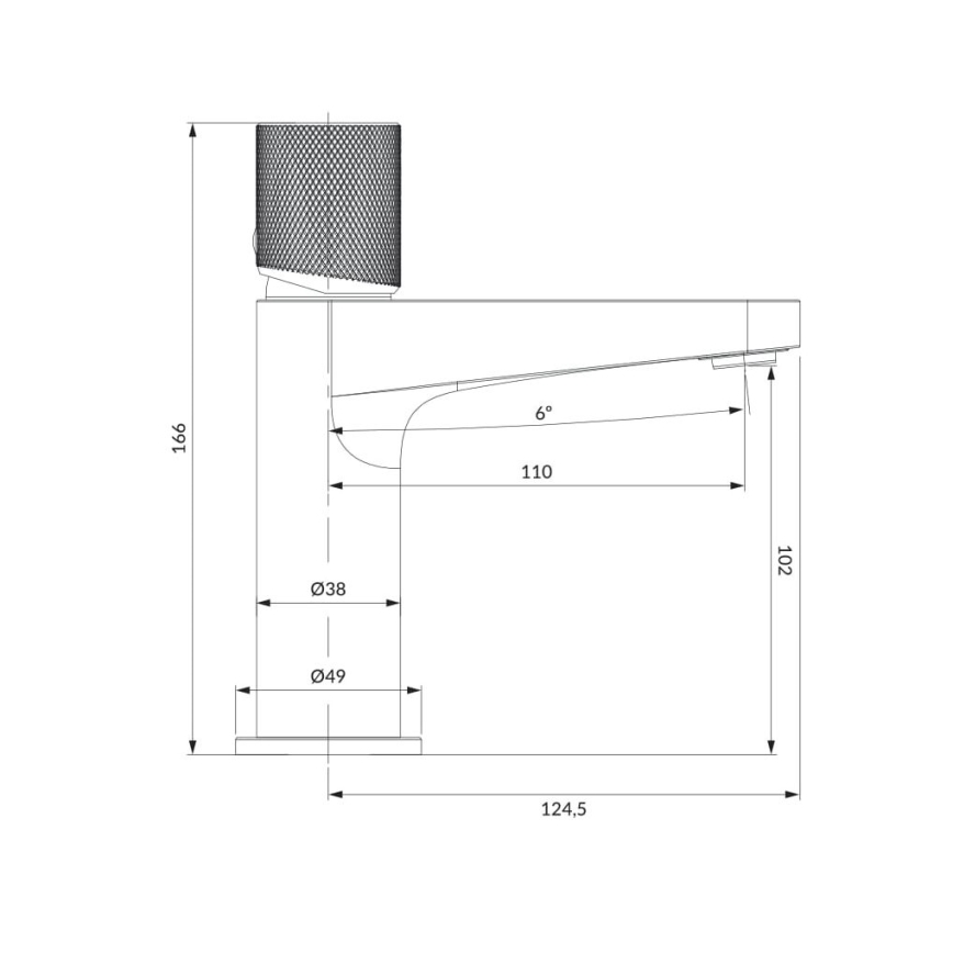 OMNIRES CT8010GLB - Kraan voor wastafel CONTOUR 16,6 cm Grond goud