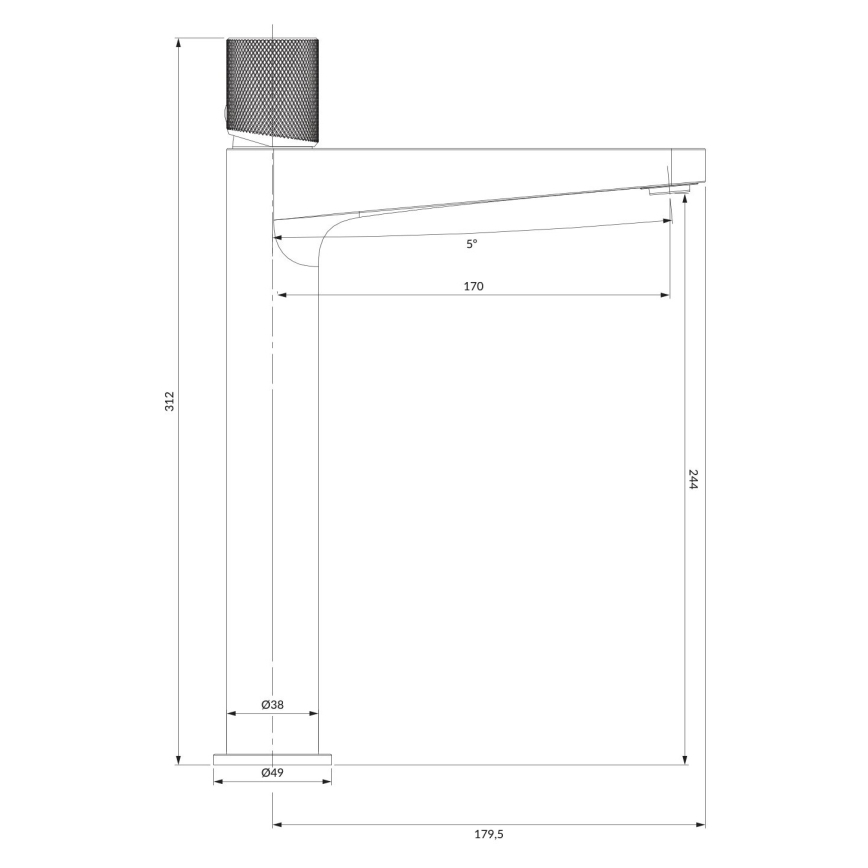 OMNIRES CT8012CPB - Wastafelkraan CONTOUR 31,2 cm, geborsteld koper