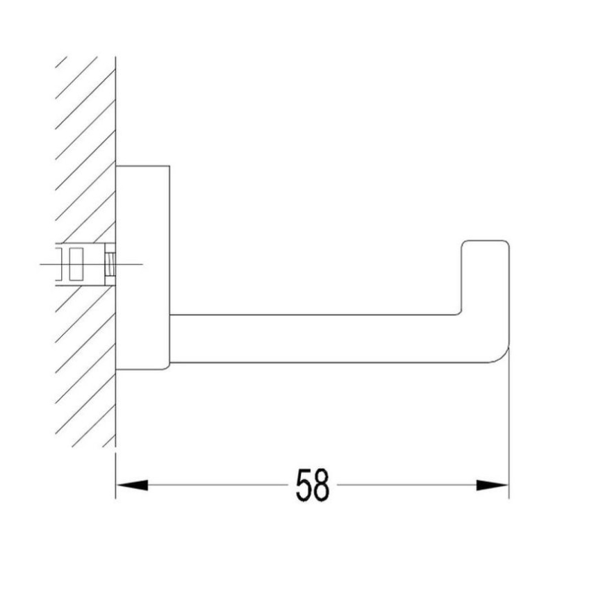OMNIRES DA70110BL - Muurhaak DARLING semi-mat zwart