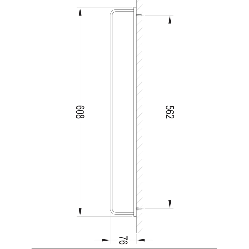 OMNIRES DA70216BL - Wandhanddoekhouder DARLING 61 cm mat zwart
