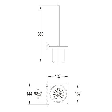OMNIRES DA70620BL - Wandgemonteerde toiletborstel DARLING semi-mat zwart