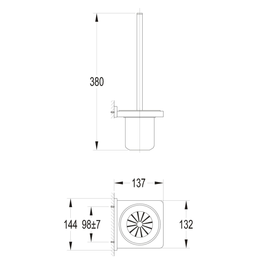 OMNIRES DA70620BL - Wandgemonteerde toiletborstel DARLING semi-mat zwart