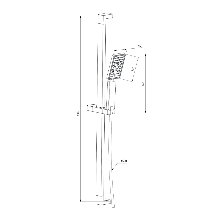 OMNIRES JIMJIM-SBL - Douche set JIMJIM mat zwart