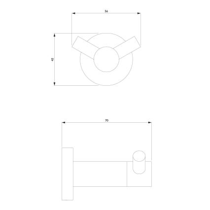 OMNIRES MP60120BL - Muurhaak MODERN PROJECT mat zwart