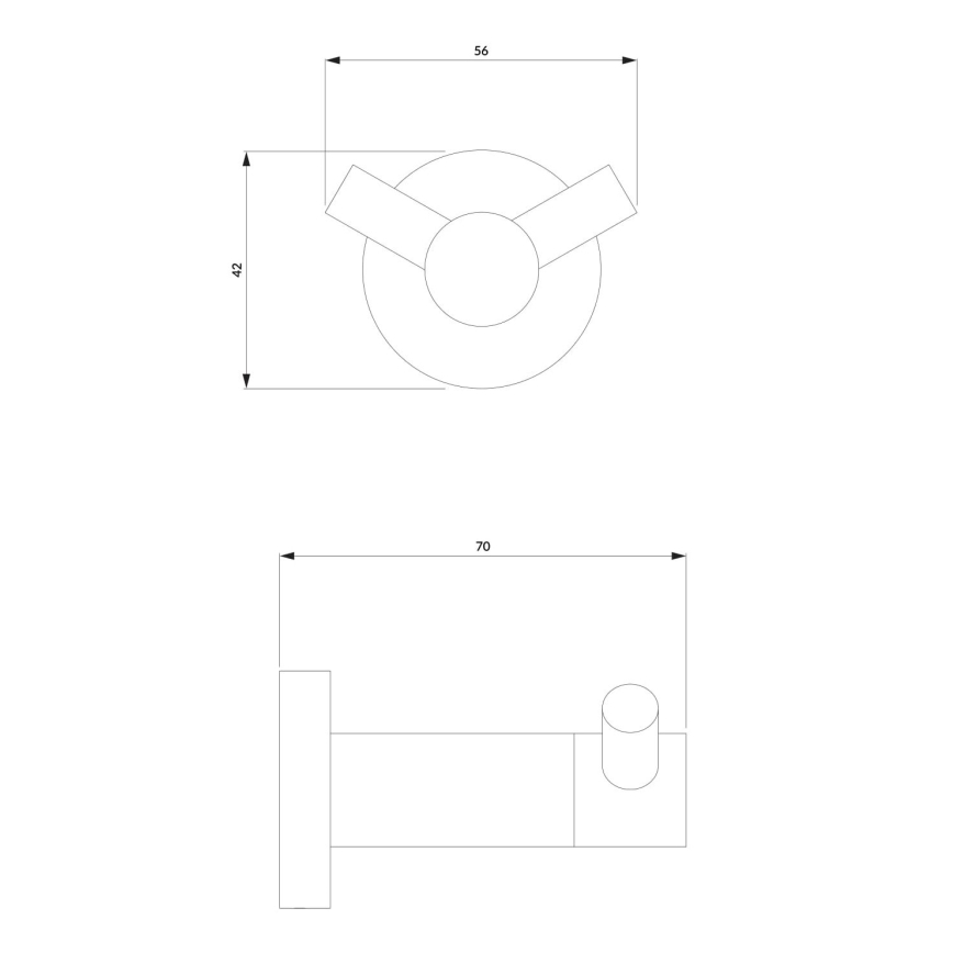 OMNIRES MP60120BL - Muurhaak MODERN PROJECT mat zwart