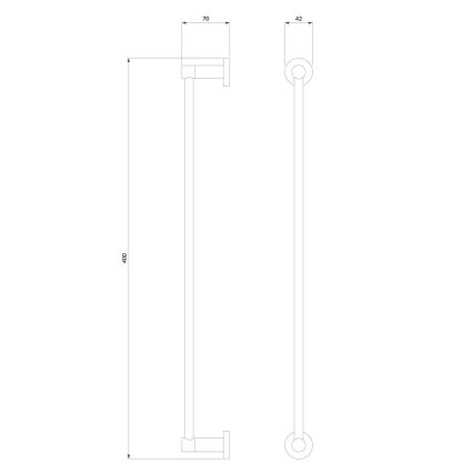 OMNIRES MP60214BL - Handdoekhouder voor aan de muur MODERN PROJECT 40 cm mat zwart