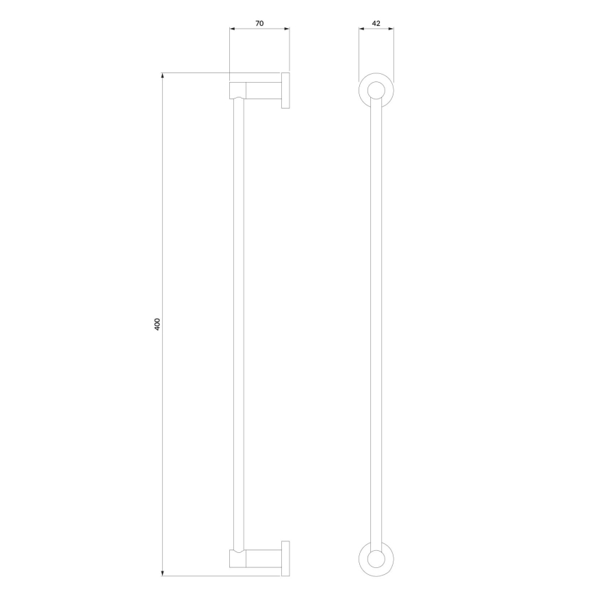 OMNIRES MP60214BL - Handdoekhouder voor aan de muur MODERN PROJECT 40 cm mat zwart
