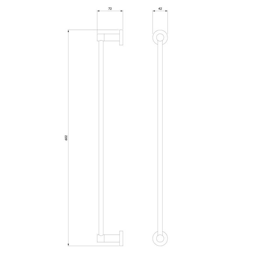 OMNIRES MP60216BL - Handdoekhouder voor aan de muur MODERN PROJECT 60 cm mat zwart