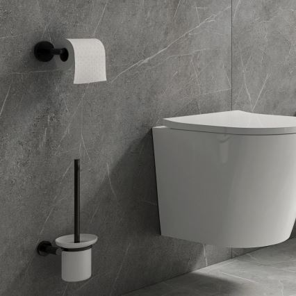 OMNIRES MP60620BL - Wandgemonteerde toiletborstel MODERN PROJECT mat zwart