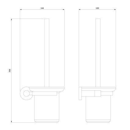 OMNIRES MP60620BL - Wandgemonteerde toiletborstel MODERN PROJECT mat zwart