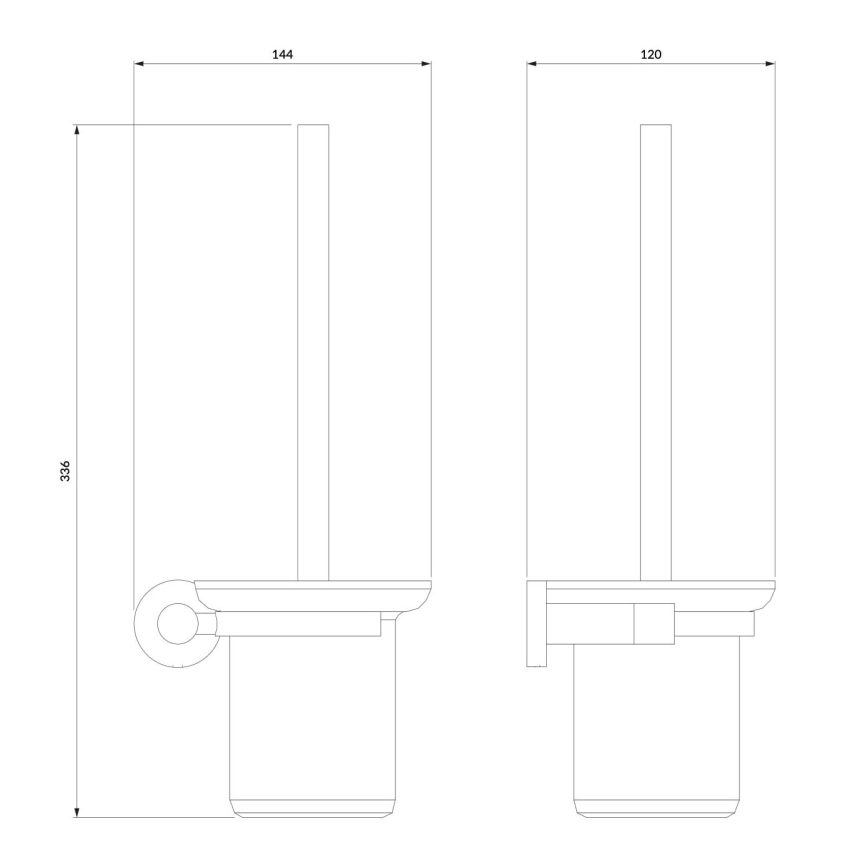 OMNIRES MP60620BL - Wandgemonteerde toiletborstel MODERN PROJECT mat zwart