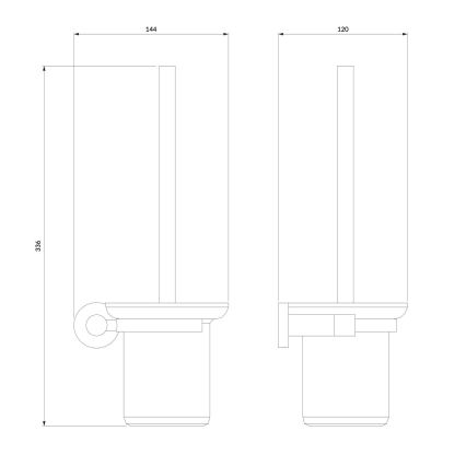 OMNIRES MP60620CR - Wandgemonteerde toiletborstel MODERN PROJECT glanzend chroom