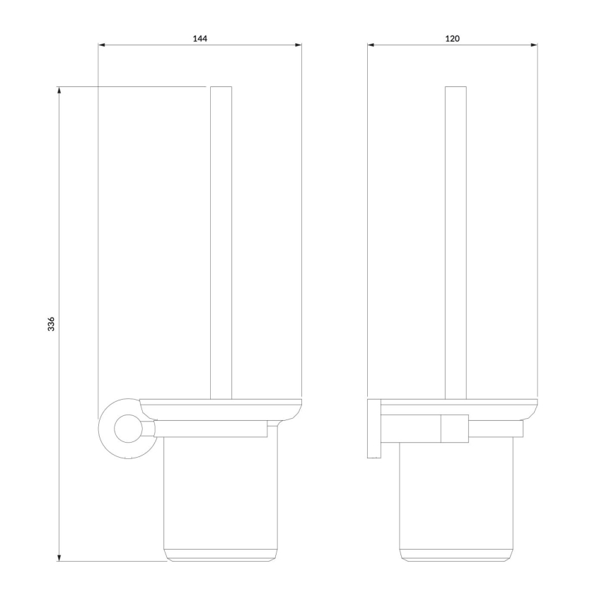 OMNIRES MP60620CR - Wandgemonteerde toiletborstel MODERN PROJECT glanzend chroom