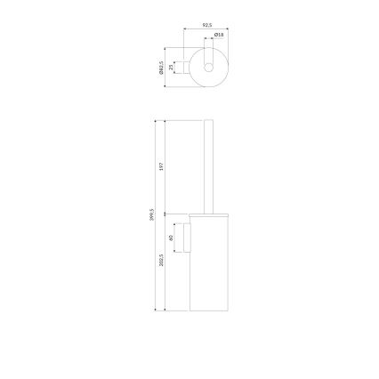 OMNIRES MP60621BL - Wandgemonteerde toiletborstel MODERN PROJECT mat zwart