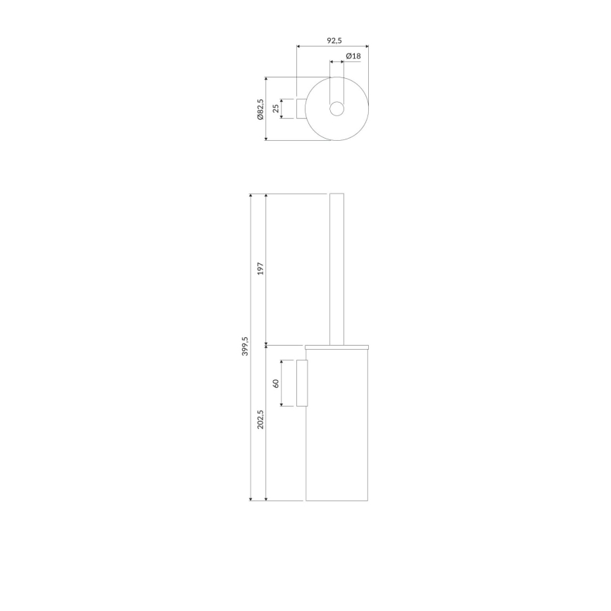 OMNIRES MP60621BL - Wandgemonteerde toiletborstel MODERN PROJECT mat zwart