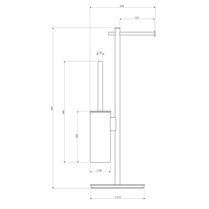 OMNIRES MP60810CR - Toiletpapier en toiletborstelhouder MODERN PROJECT glanzend chroom