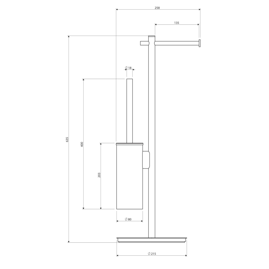 OMNIRES MP60810CR - Toiletpapier en toiletborstelhouder MODERN PROJECT glanzend chroom