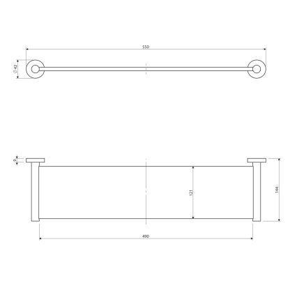 OMNIRES MP60930CR - Wandplank MODERN PROJECT 55 cm glanzend chroom