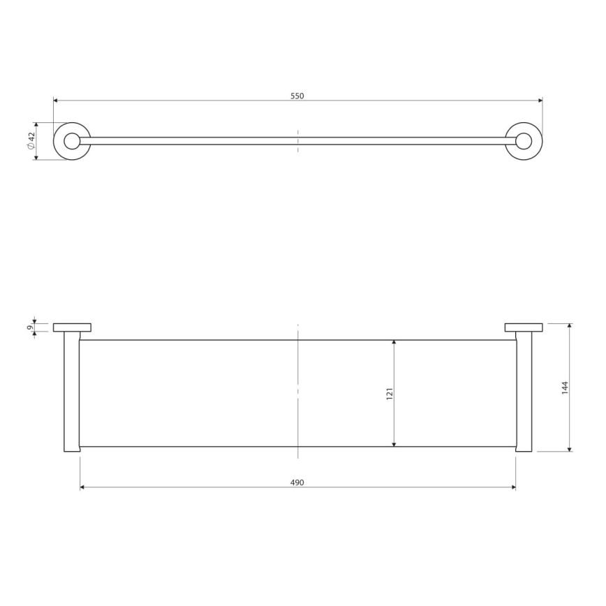 OMNIRES MP60930CR - Wandplank MODERN PROJECT 55 cm glanzend chroom