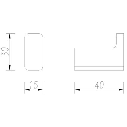 OMNIRES NL80110BL - Muurhaak NELSON mat zwart