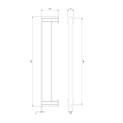 OMNIRES NL80226CR - Handdoekhouder voor aan de muur NELSON 62 cm glanzend chroom