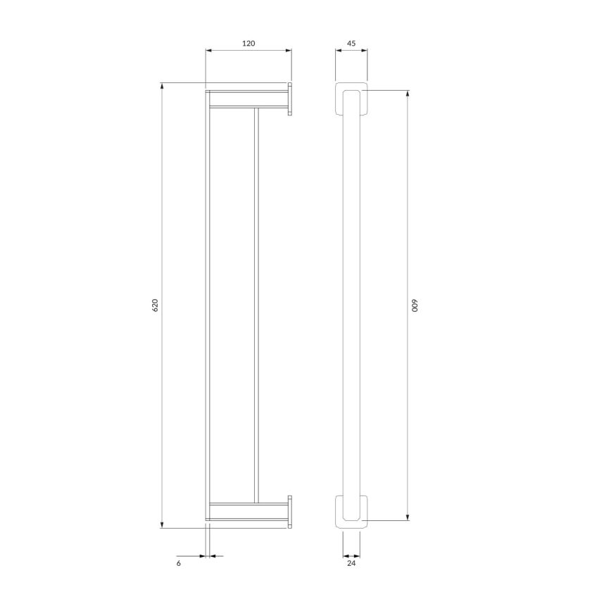 OMNIRES NL80226CR - Handdoekhouder voor aan de muur NELSON 62 cm glanzend chroom