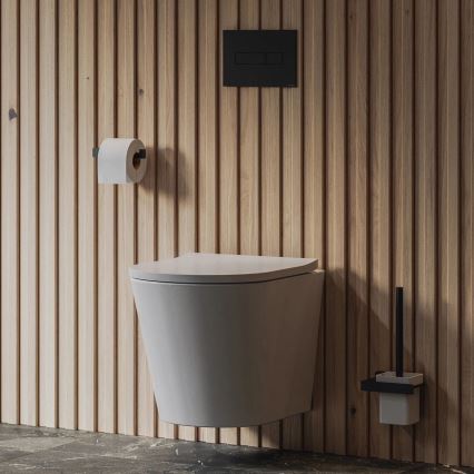OMNIRES NL80620BL - Wandgemonteerde toiletborstel NELSON mat zwart
