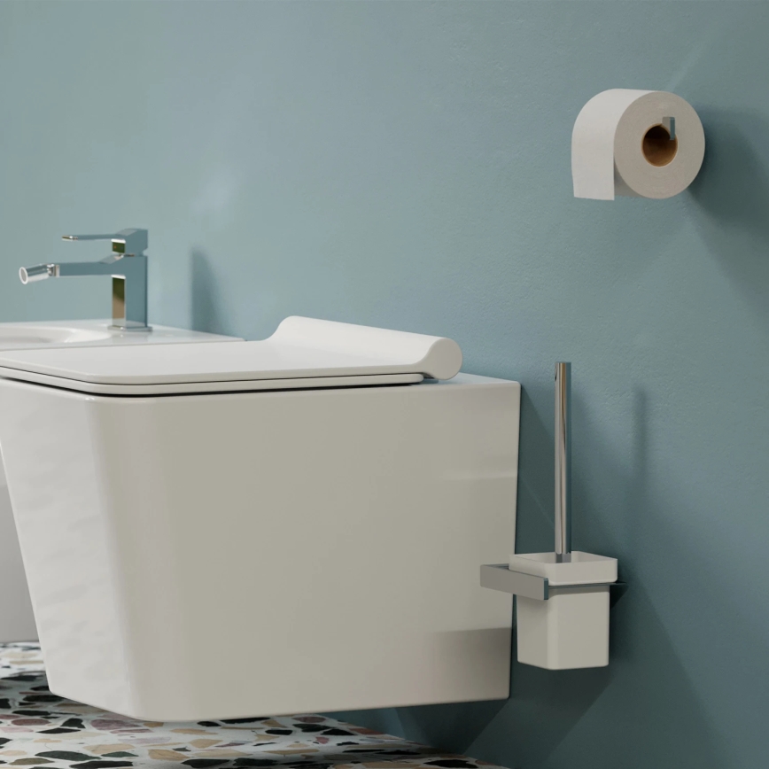 OMNIRES NL80620CR - Wandgemonteerde toiletborstel NELSON glanzend chroom