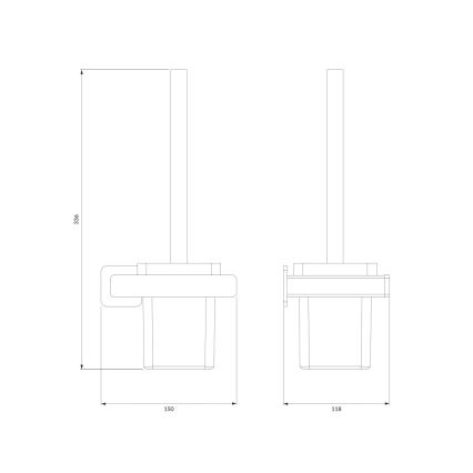 OMNIRES NL80620CR - Wandgemonteerde toiletborstel NELSON glanzend chroom