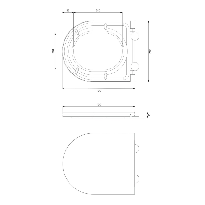 OMNIRES OTTAWADEBP - Wc-bril SoftClose OTTAWA duroplast/glanzend wit