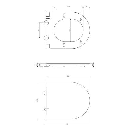 OMNIRES OTTAWASPDEBP - Toiletzitting SoftClose OTTAWA duroplast/glanzend wit
