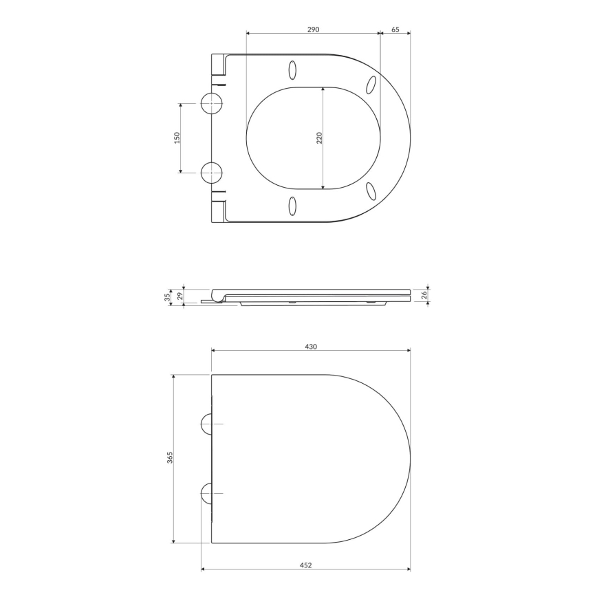 OMNIRES OTTAWASPDEBP - Toiletzitting SoftClose OTTAWA duroplast/glanzend wit