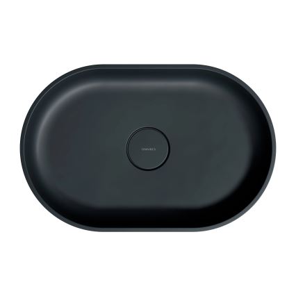 OMNIRES OVOUNBLV - Opzetwastafel OVO 55x36 cm dolomiet/mat zwart lava