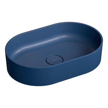 OMNIRES OVOUNMB - Opzetwastafel OVO 55x36 cm dolomiet/matte middernachtblauw