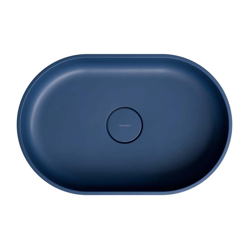 OMNIRES OVOUNMB - Opzetwastafel OVO 55x36 cm dolomiet/matte middernachtblauw