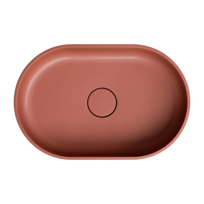 OMNIRES OVOUNTE - Aanrecht wastafel OVO 55x36 cm dolomiet/mat terracotta