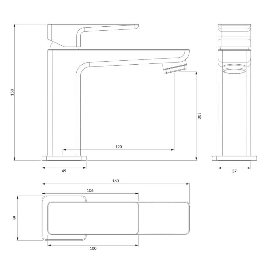 OMNIRES PM7410CR - Kraan voor wastafel PARMA 15 cm glanzend chroom