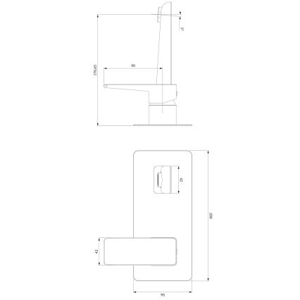 OMNIRES PM7415BL - Wastafelkraan voor inbouwmontage PARMA mat zwart