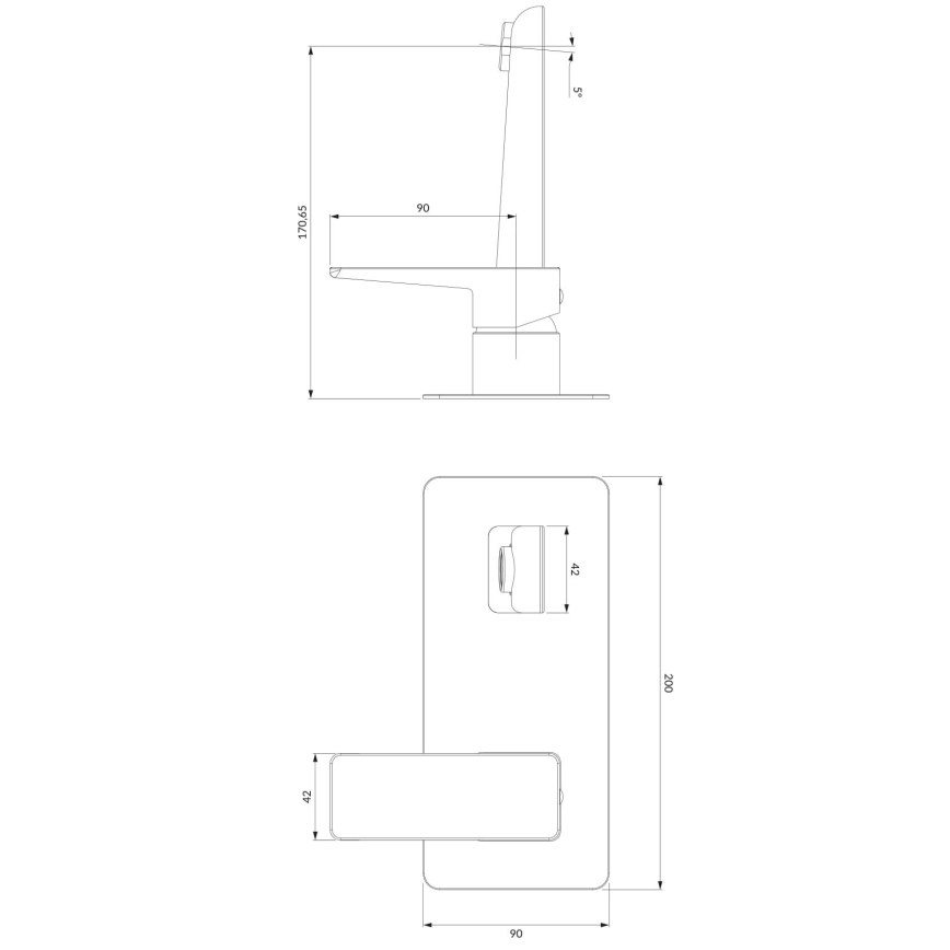 OMNIRES PM7415BL - Wastafelkraan voor inbouwmontage PARMA mat zwart