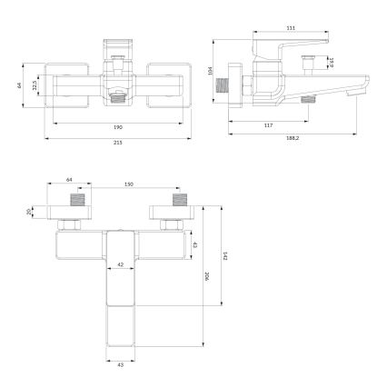 OMNIRES PM7430BL - Badkraan PARMA mat zwart