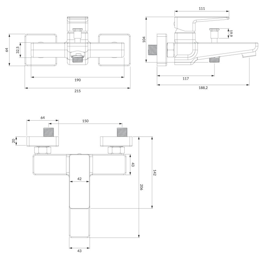 OMNIRES PM7430CR - Badkraan PARMA glanzend chroom
