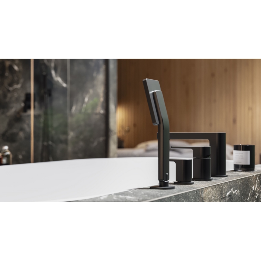 OMNIRES PM7432BL - Badkraan 4-gats PARMA mat zwart