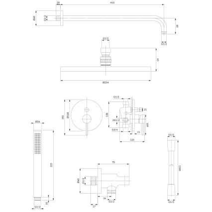 OMNIRES SYSY22XCR - Douche set met inbouwkraan Y glanzend chroom
