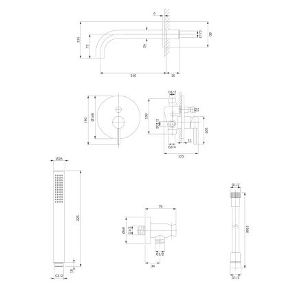 OMNIRES SYSYW01CR - Badset met inbouwkraan Y glanzend chroom