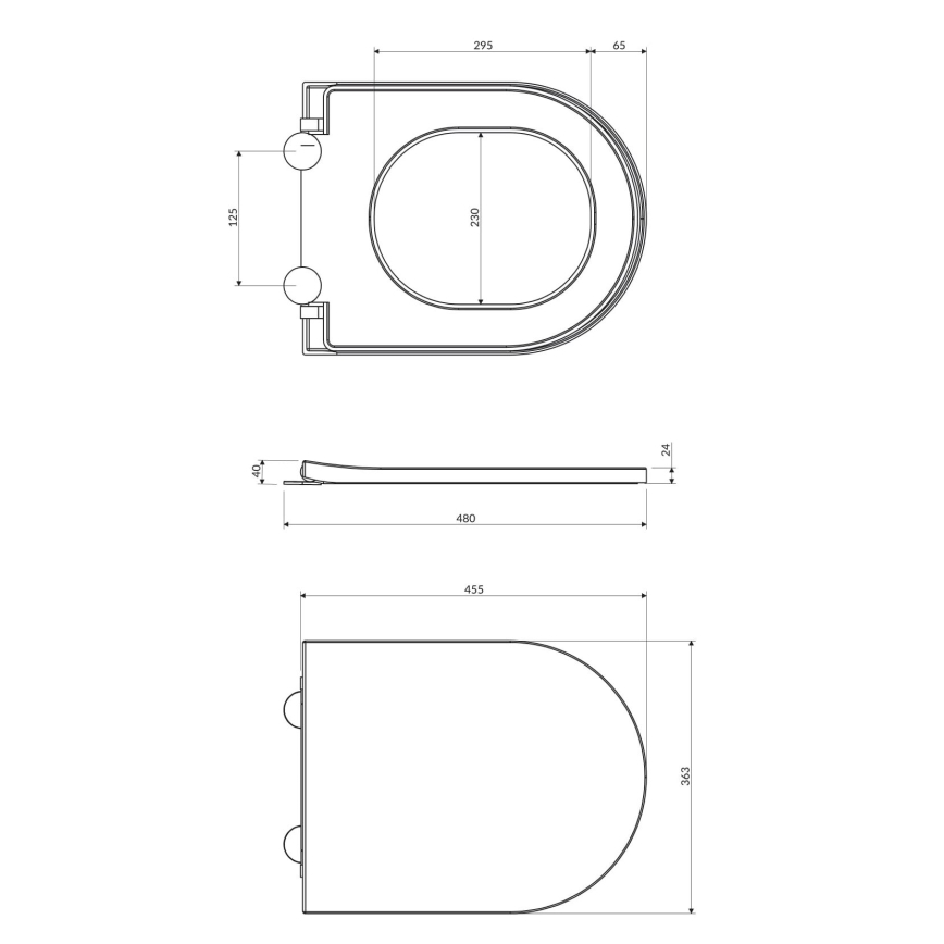 OMNIRES TAMPADEBP - Wc-bril SoftClose TAMPA duroplast/glanzend wit
