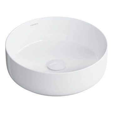 OMNIRES TULSA355BP - Opbouwwastafel TULSA Ø 36 cm keramiek/glanzend wit